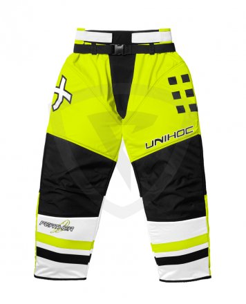Unihoc Feather Jr. Neon Yellow brankářské kalhoty