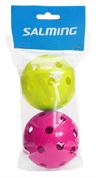 Salming Floorball 2-pack Balls salming flow 2 pack lime violet