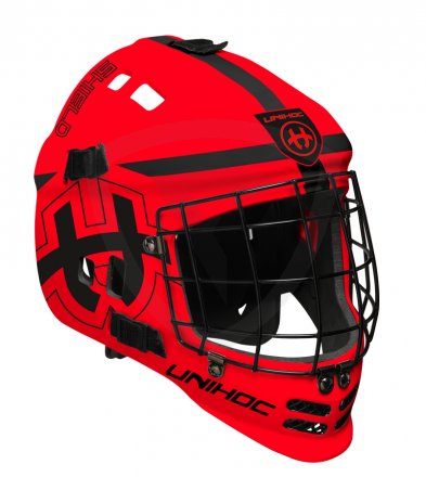 Unihoc Shield Mask Neon Red/Black