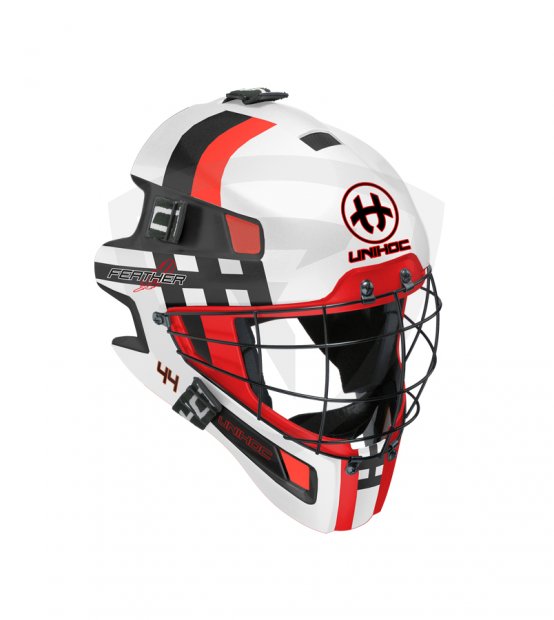 Unihoc Feather 44 Goalie Mask White/Neon red Unihoc Feather 44 Goalie Mask White/Neon red