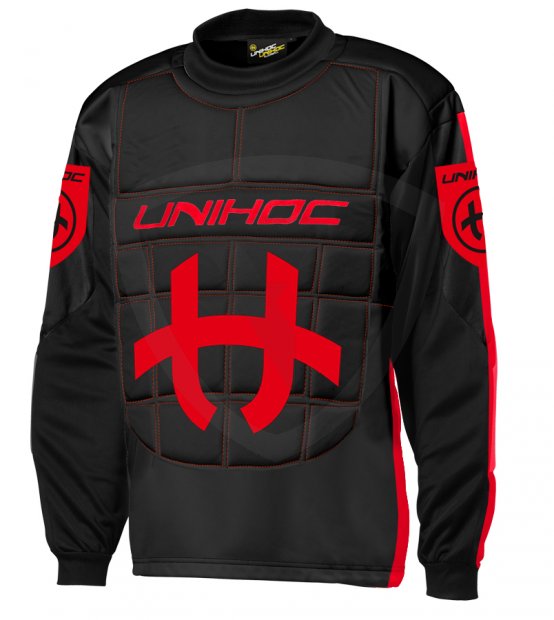 Unihoc Shield JR. Black/Neon Red brankářský dres Unihoc Shield JR. Black/Neon Red brankářský dres