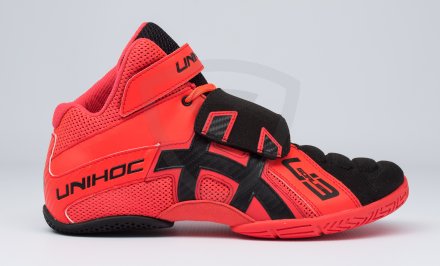 Unihoc U3 Goalie Neon Red/Black brankářská obuv