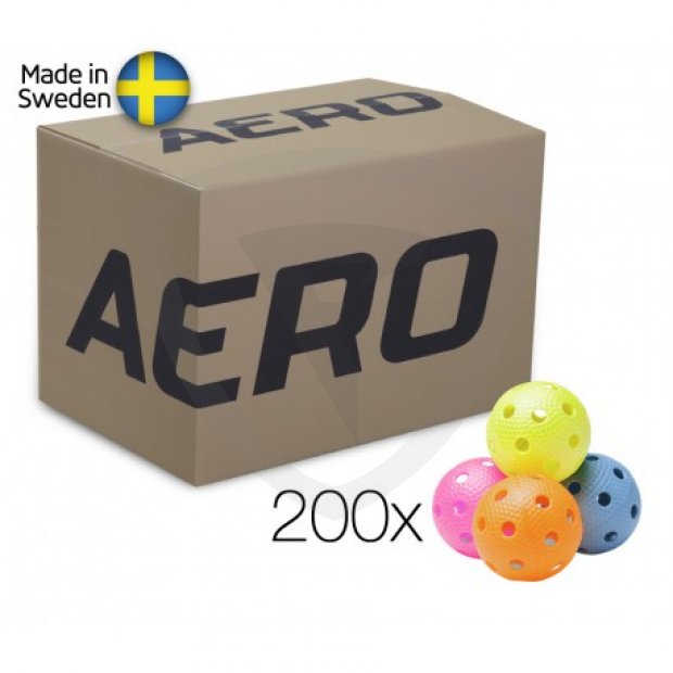 Salming Aero Ball Color Mix - box 200 míčků salming-aero-ball-box-of-200pcs-color-mix-with-dumples