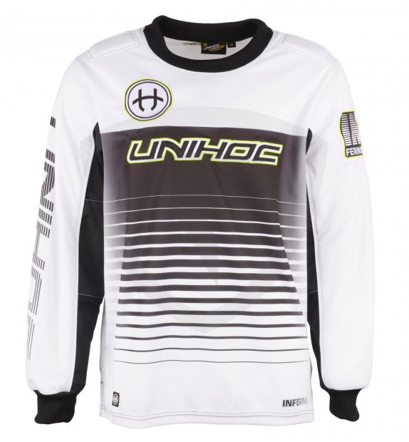 Unihoc Inferno White-Black Junior brankářský dres 22090 GOALIE SWEATER INFERNO