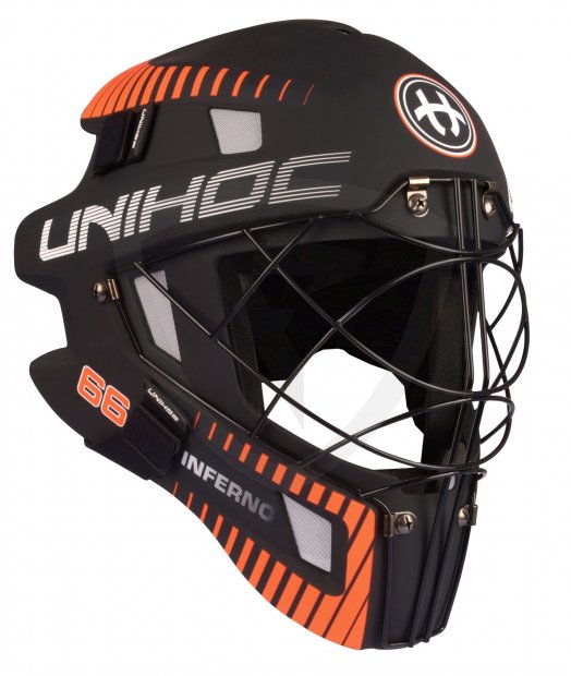Unihoc Inferno 66 Mask Black/Neon Orange 12585 GOALIE MASK UNIHOC INFERNO 66