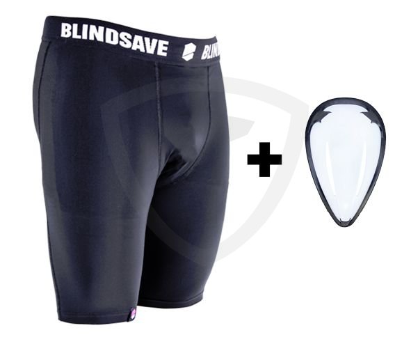 BlindSave kompresní šortky se suspenzorem S černá