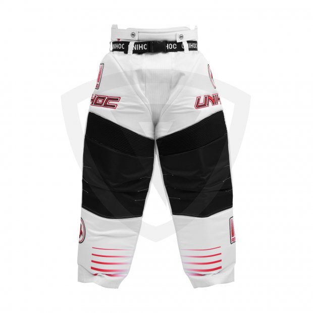 Unihoc Inferno White-Red Junior brankářské kalhoty 22610 INFERNO white_neon red