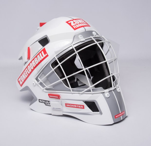 Zone Monster Square Cage Mask White-Red Zone Monster Square Cage Mask White-Red