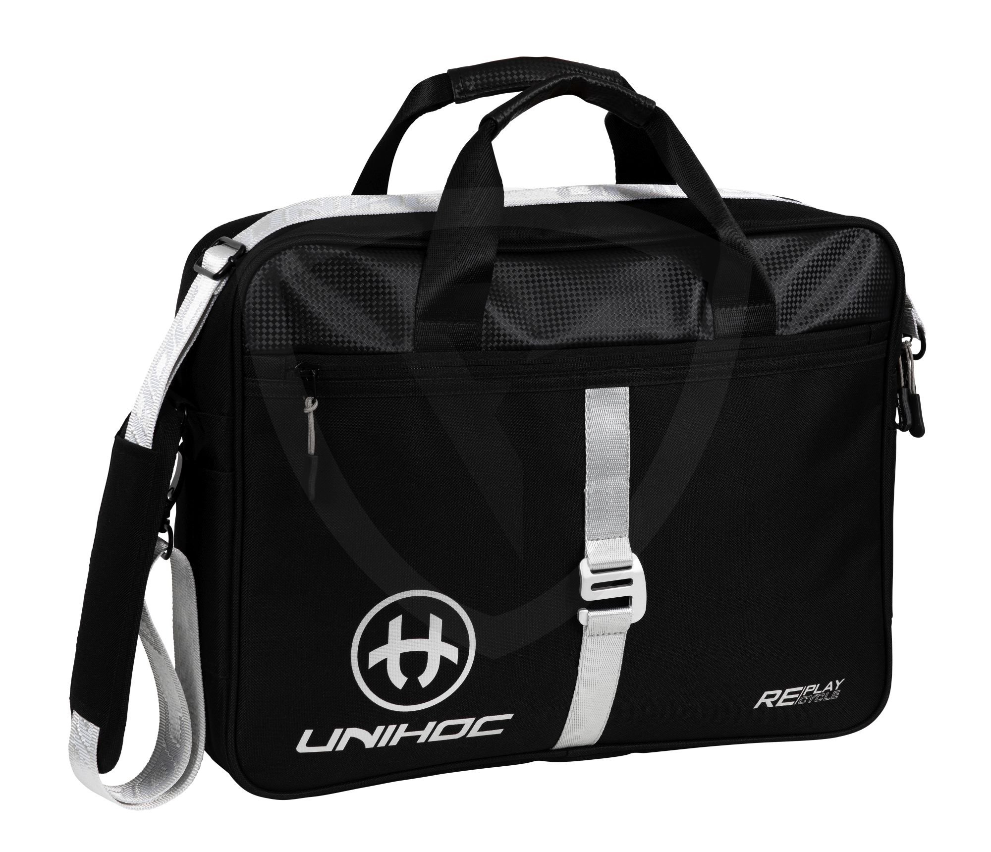 Unihoc Re/Play Line Computer Bag černá-stříbrná