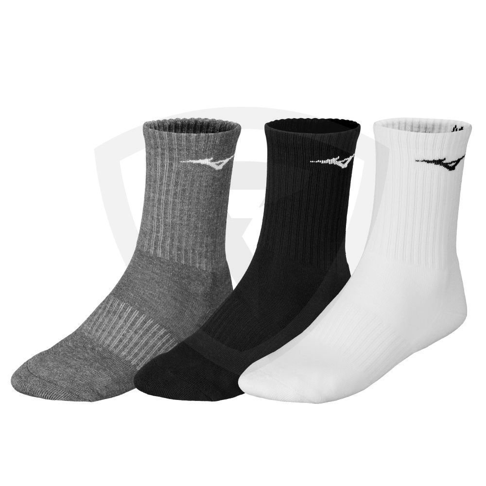 Mizuno Training 3P Socks White-Black-Melange EUR 35-37 šedá-černá-bílá