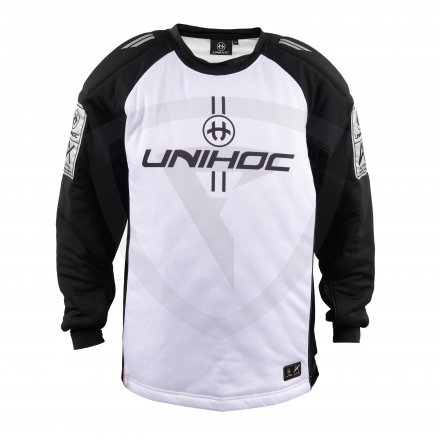 Unihoc Alpha Goalie Sweater White-Black