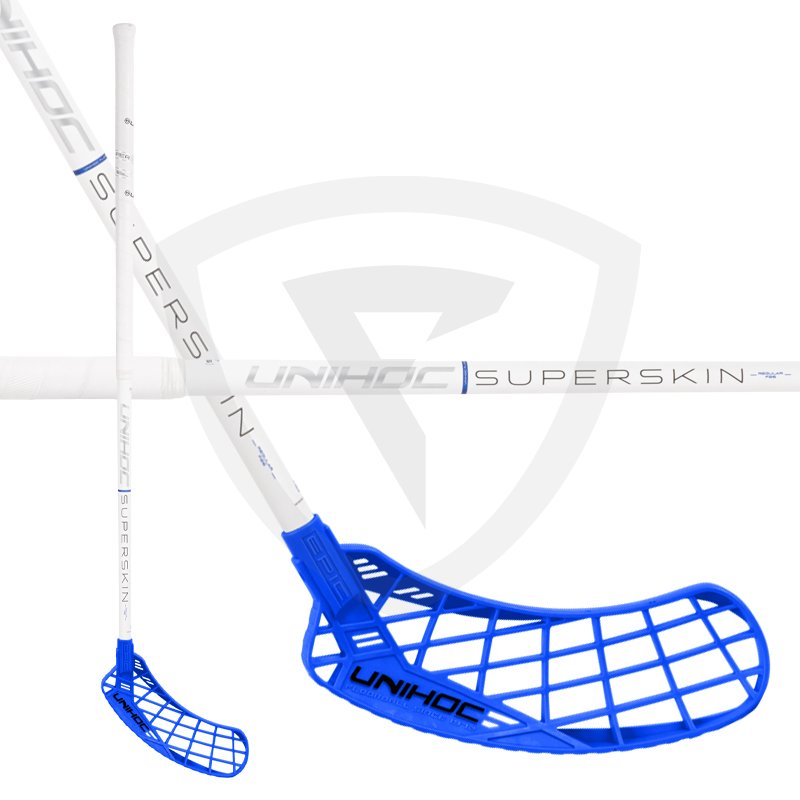 Unihoc Epic Superskin Regular FL 26 Oval White-Blue 100cm (=110cm) levá (levá ruka dole)