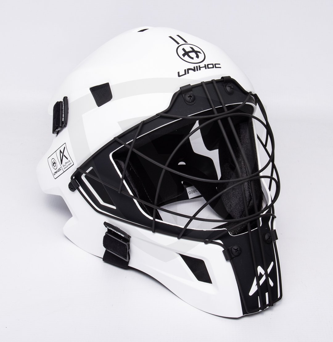 Unihoc Alpha 66 White-Black Goalie Mask bílá-černá