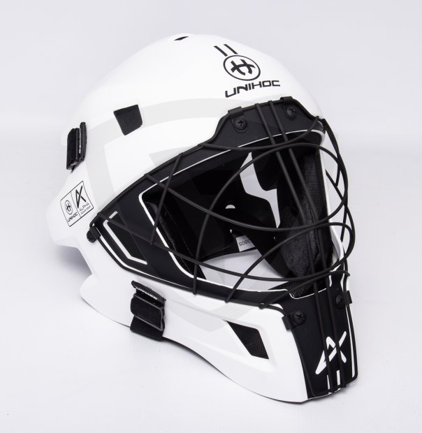 Unihoc Alpha 66 White-Black Goalie Mask Unihoc Alpha 66 White-Black Goalie Mask