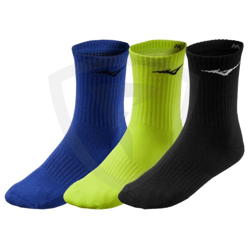 Mizuno Training 3P Socks Black-Evening Primrose-S EUR 35-37 černá-modrá-zelená